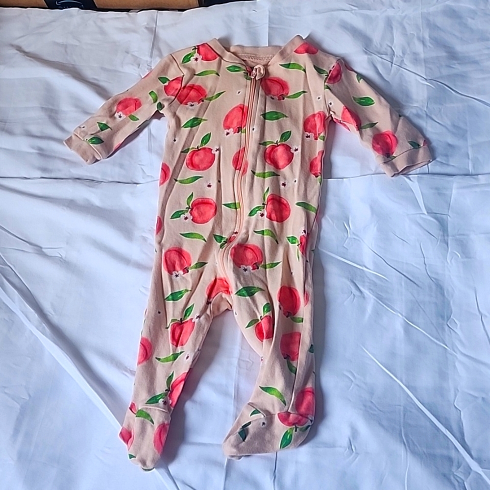 George 0+3 Peaches Zip up sleeper 100% cotton